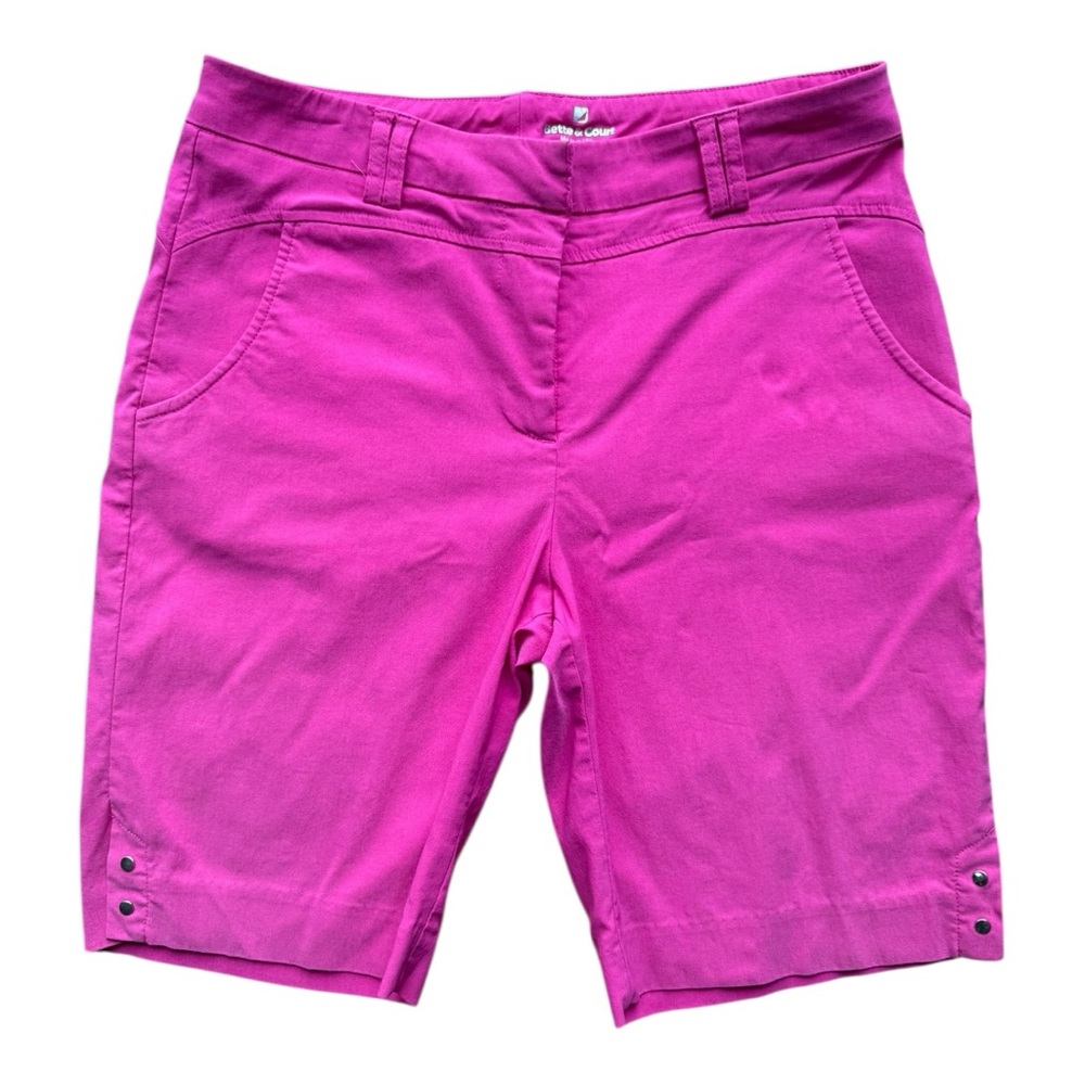 Bette & Court women’s size 8 pink multi pocket front zipper shorts.